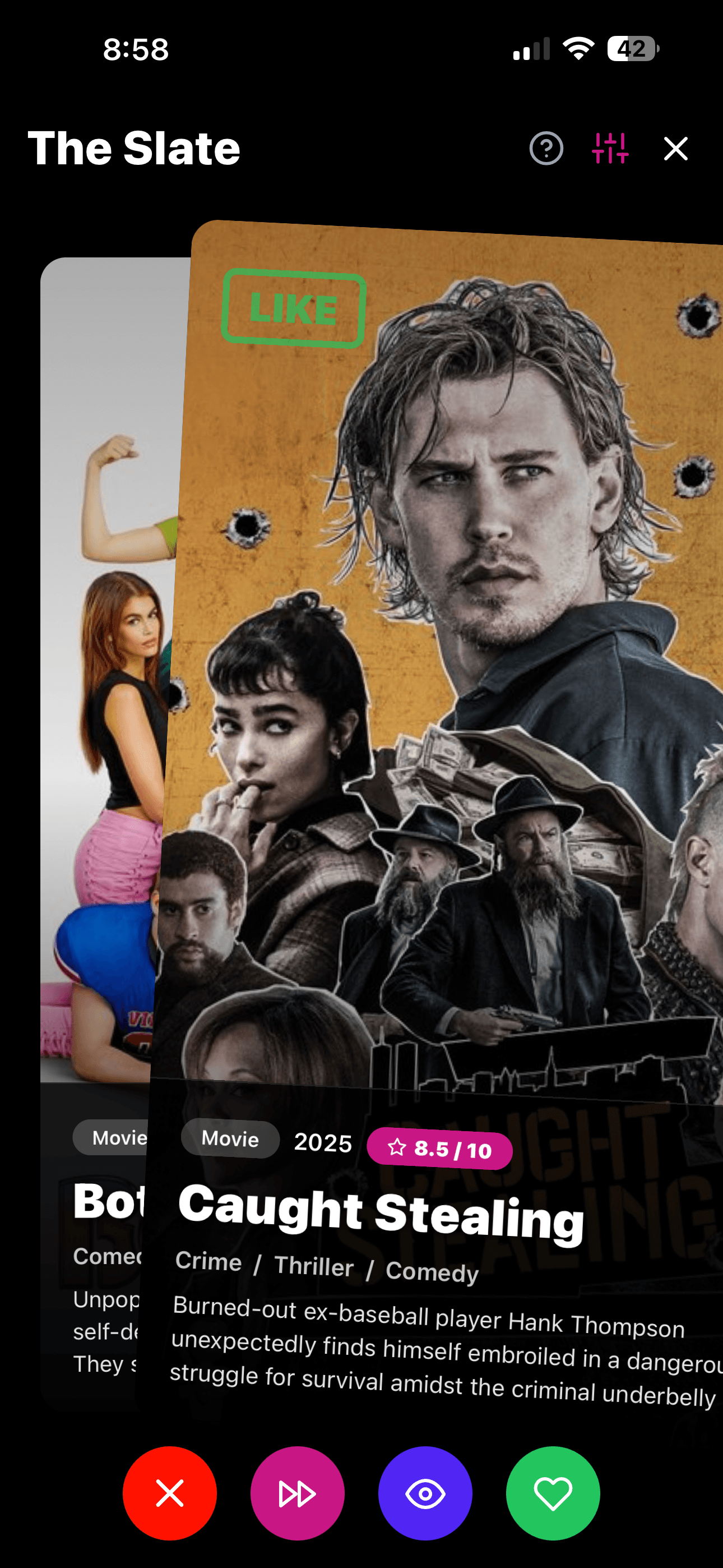 The Slate recommendation screen
